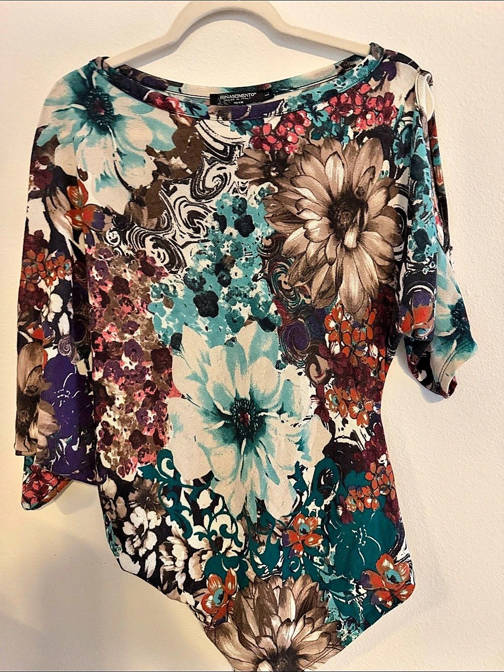 Rinascimento Floral Tunic in Multicolor Large Like New